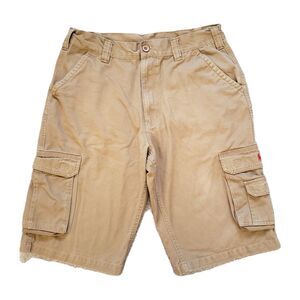 Vintage 90s Polo Ralph Lauren Sz 36 13.5" Inseam Baggy Brown Logo Cargo Shorts